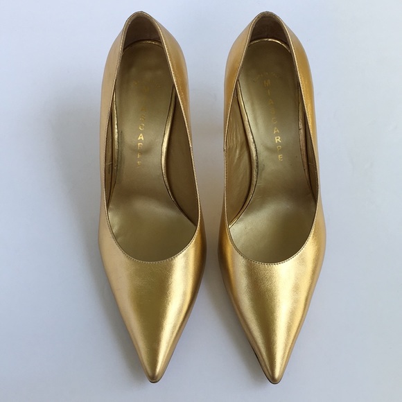 MIASCARPE Made in Italy Golden Leather Upper Heels - Picture 2 of 7